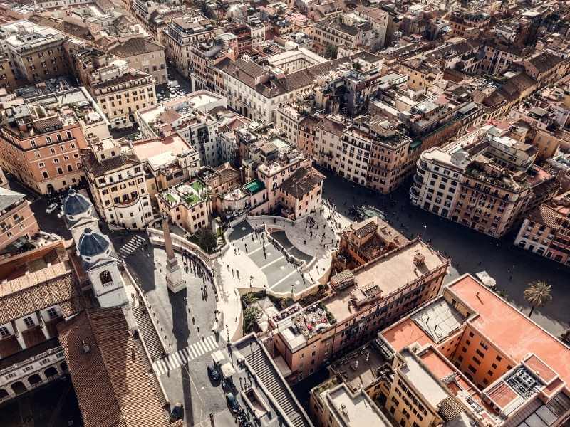 Piazza di Spagna von oben fotografiert