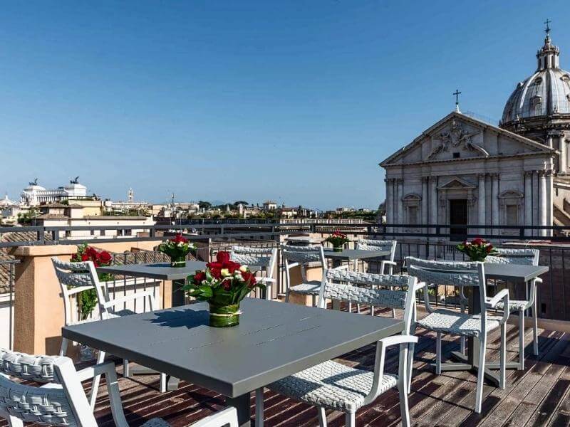 Dachterrasse vom Hotel Martis Palace in Rom