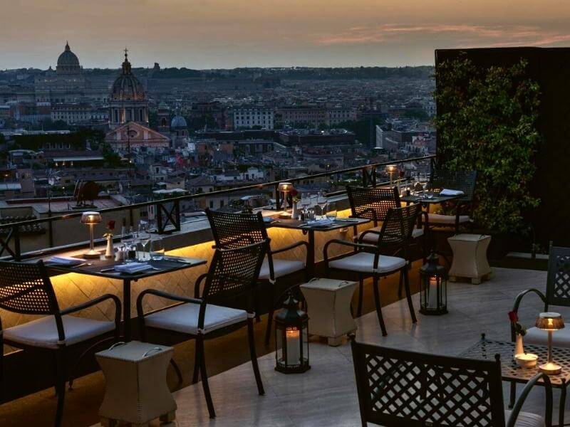 Hotel an der Spanischen Treppe in Rom mit Dachterrasse